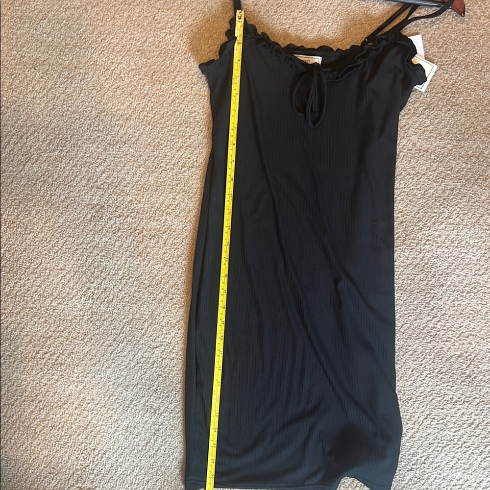 Black Ruffled Mini Slip Dress - Picture 11 of 11